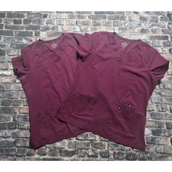 Beyond Scrubs Tops - Beyond Scrubs Top Burgundy Purple Size Medium Lot of 2